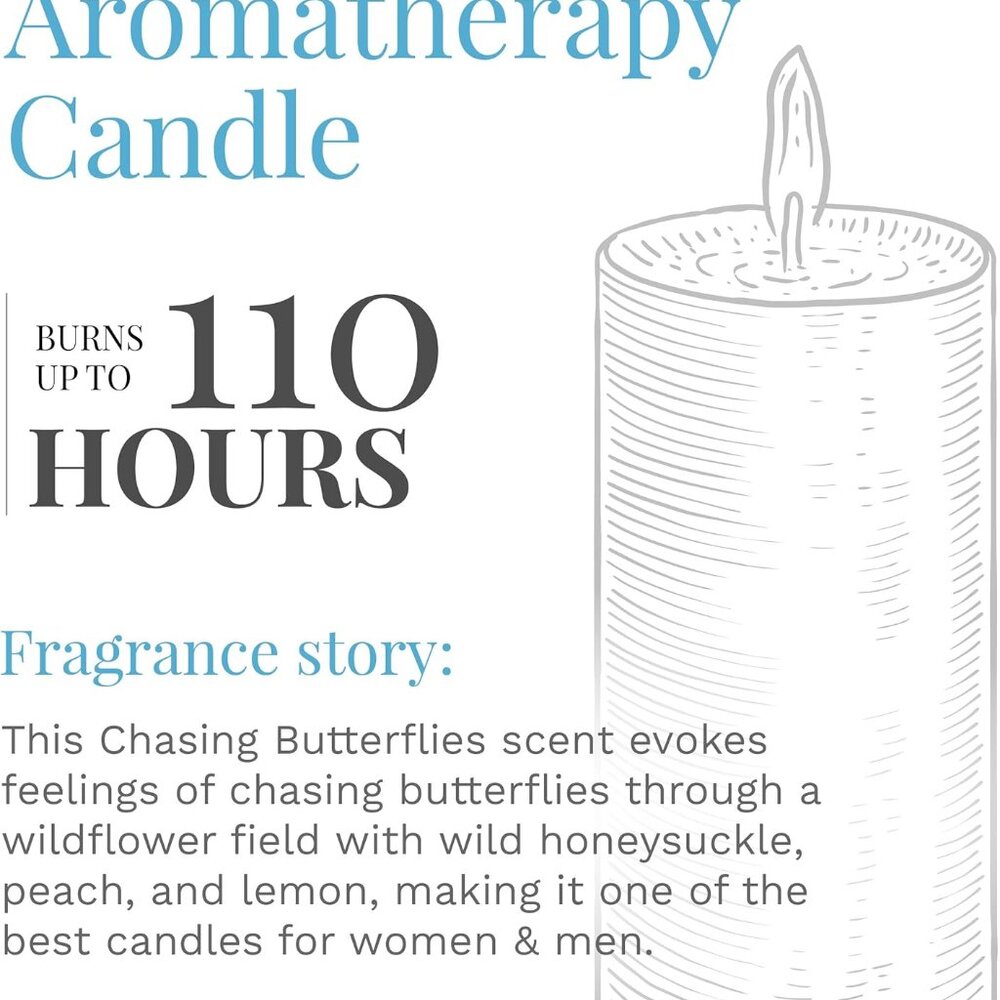 Everday Chasing Butterflies Scented Candle, 18 oz. Aromatherapy Candle, Off-Whit - Picture 5 of 9
